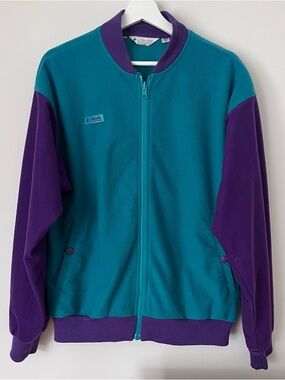 Vintage Columbia Teal and Purple Fleece Jacket